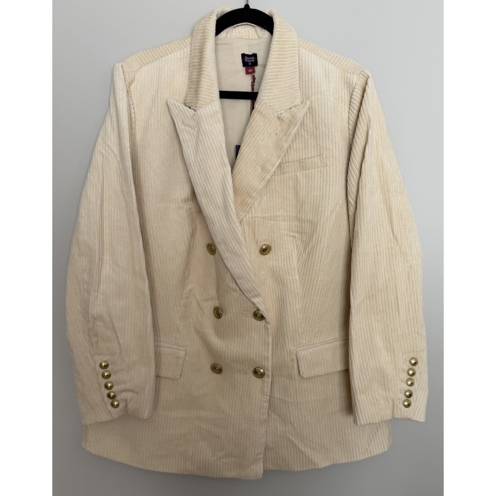 Rowing Blazers x Target Sport Coat Ivory Corduroy Double Breasted Womens Size 1X